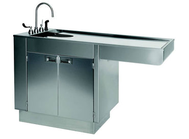 VetLine Stainless Steel 60" Veterinary Wet Table with Storage